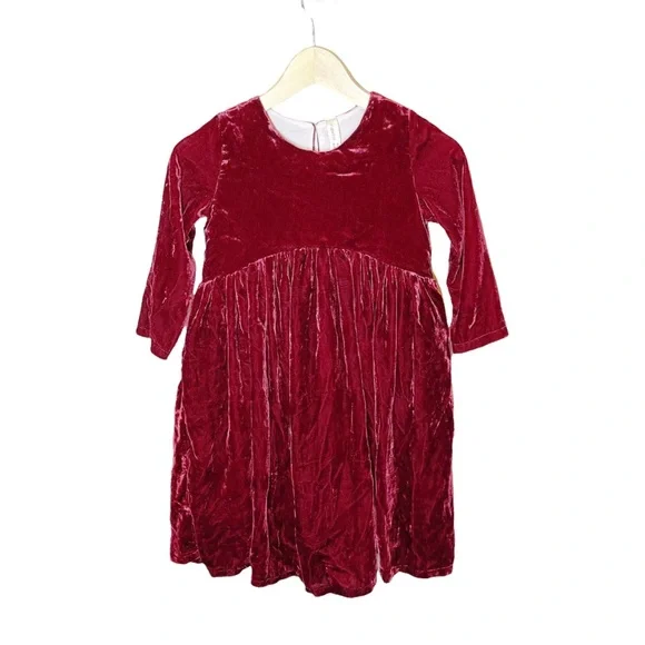 Vignette Girls Charlotte Velvet Dress in Burgundy Size 8y - Picture 2 of 7